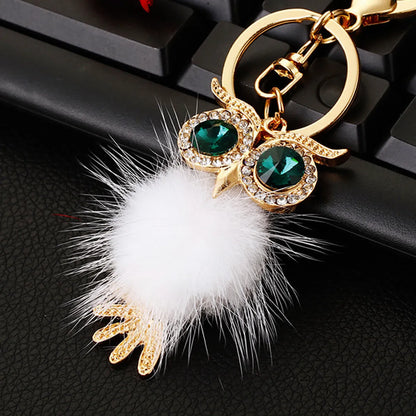 Cute Artistic Color Block Metal Inlay Rhinestones Women'S Keychain