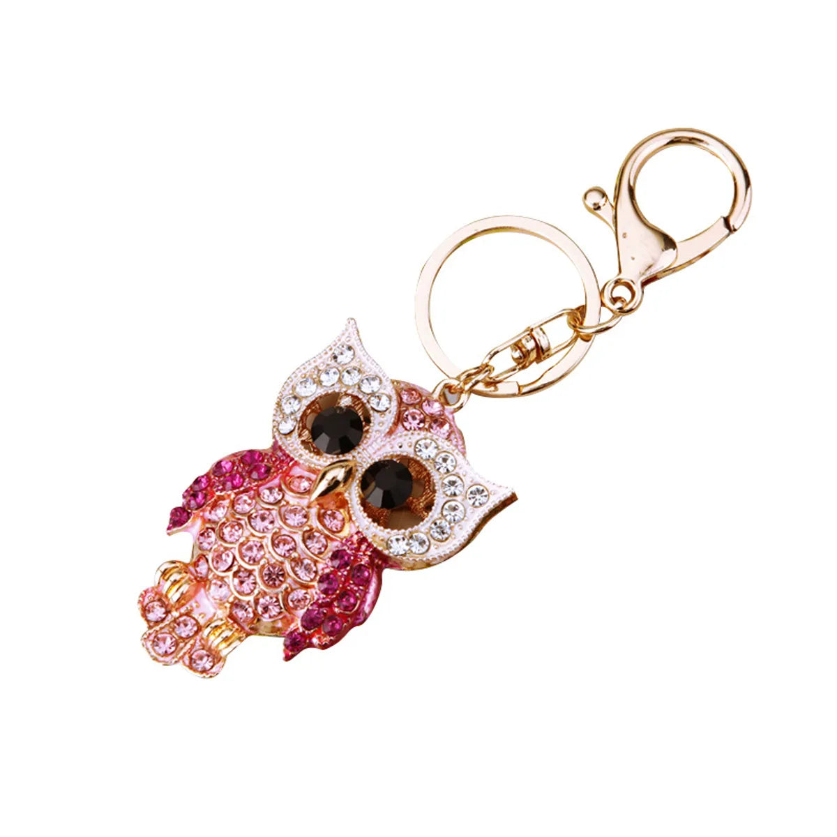 Cute Artistic Color Block Metal Inlay Rhinestones Women'S Keychain