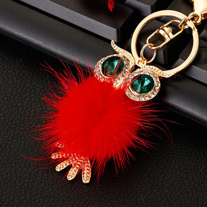 Cute Artistic Color Block Metal Inlay Rhinestones Women'S Keychain