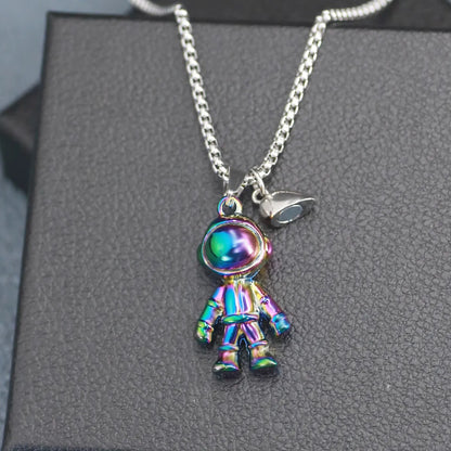 Cute Astronaut Alloy Plating Couple Pendant Necklace