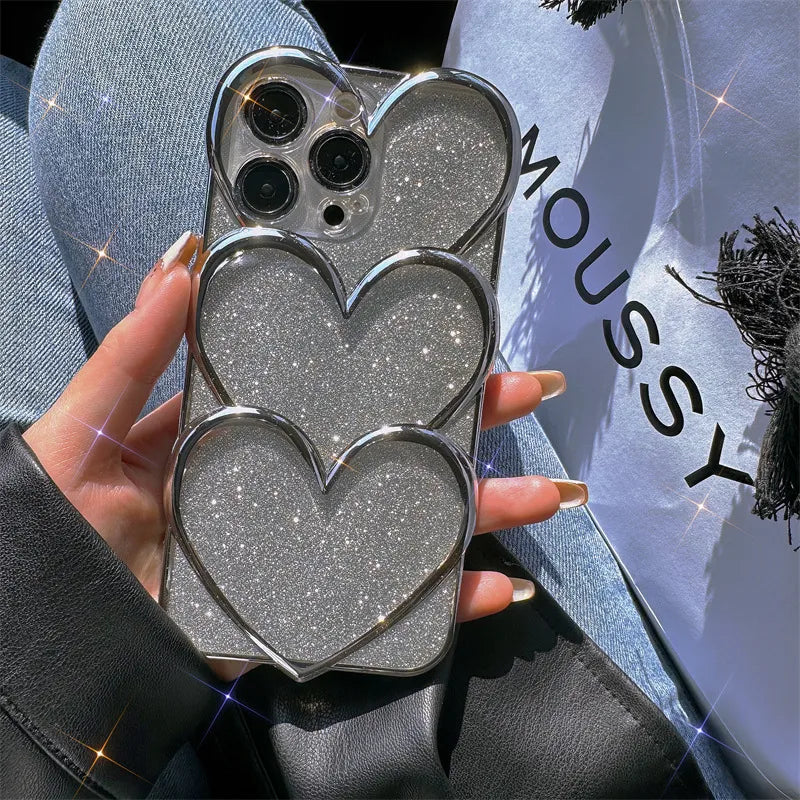 Cute Basic Heart Shape Silica Gel   Phone Cases