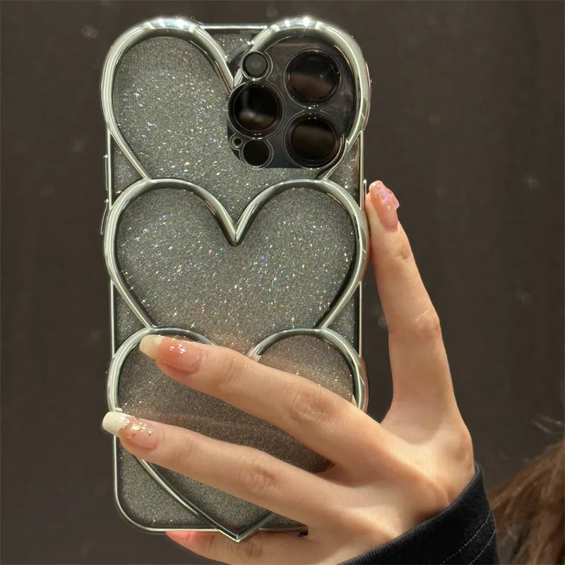 Cute Basic Heart Shape Silica Gel   Phone Cases