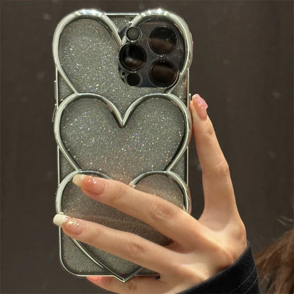 Cute Basic Heart Shape Silica Gel   Phone Cases