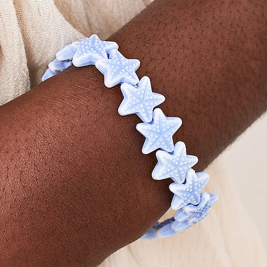 Cute Beach Sweet Starfish Synthetic Resin Beaded Women'S Bracelets