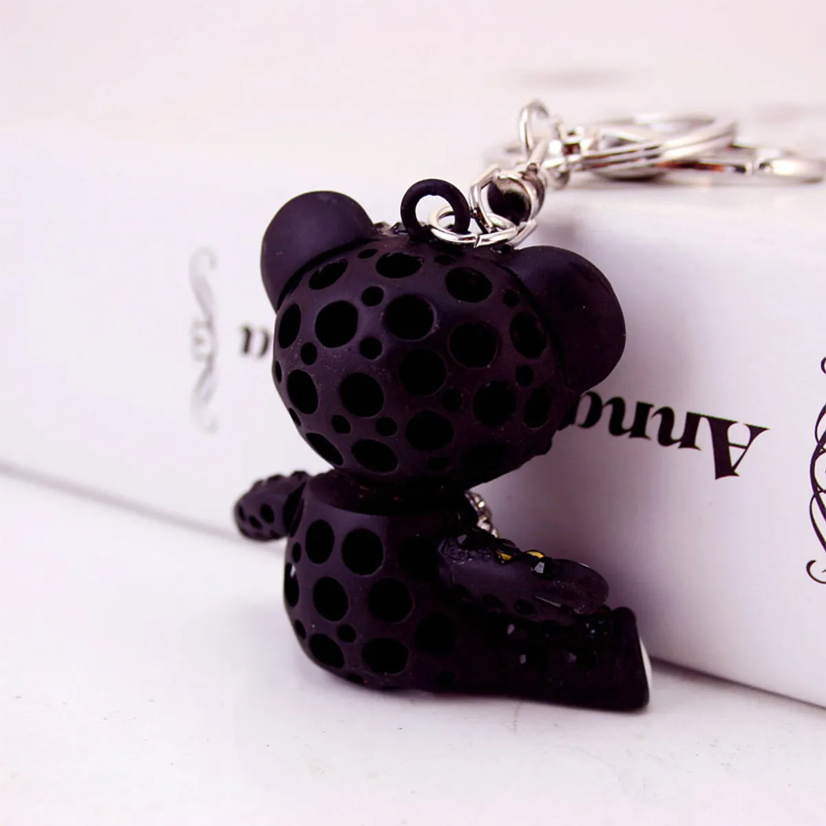 Cute Bear Alloy Enamel Plating Inlay Rhinestones Women'S Bag Pendant Keychain