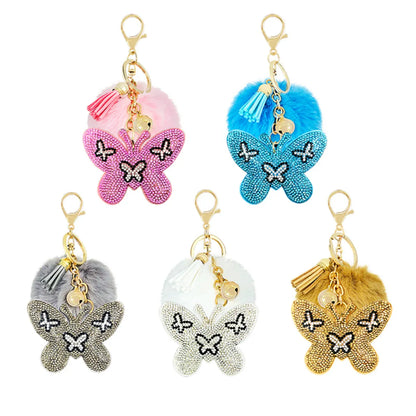 Cute Bear Alloy Inlay Rhinestones Keychain