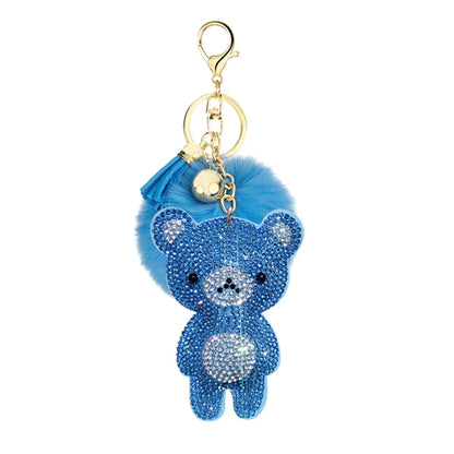 Cute Bear Alloy Inlay Rhinestones Keychain