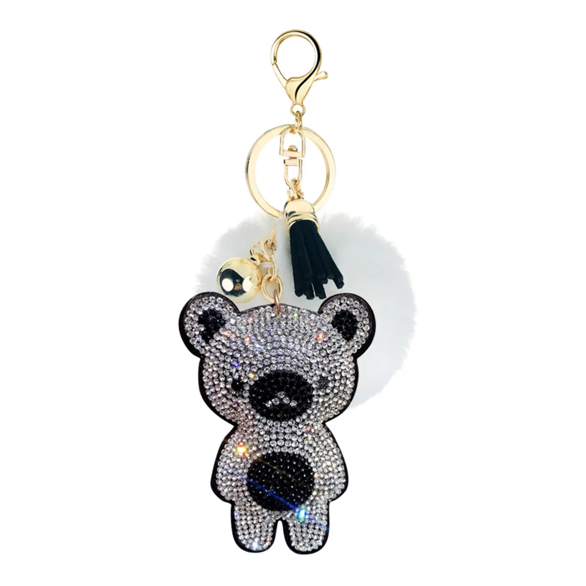 Cute Bear Alloy Inlay Rhinestones Keychain