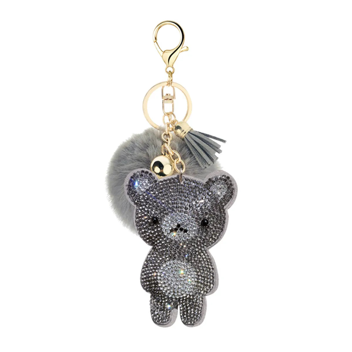 Cute Bear Alloy Inlay Rhinestones Keychain