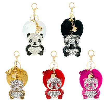 Cute Bear Alloy Inlay Rhinestones Keychain