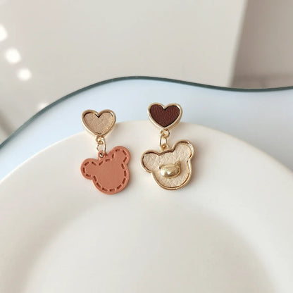 Cute Bear Alloy Plating Drop Earrings