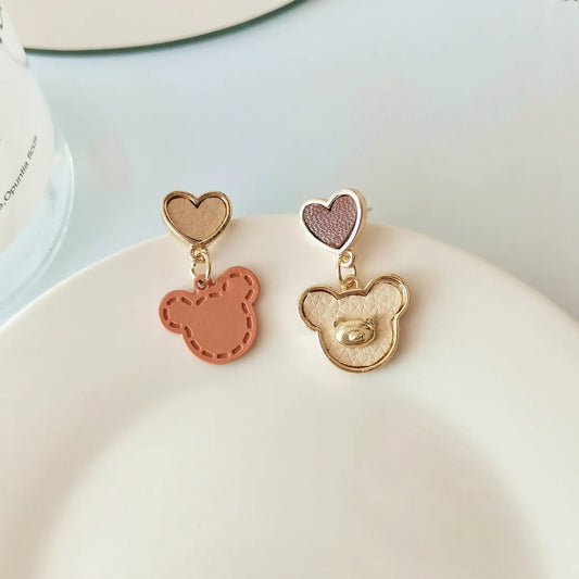 Cute Bear Alloy Plating Drop Earrings