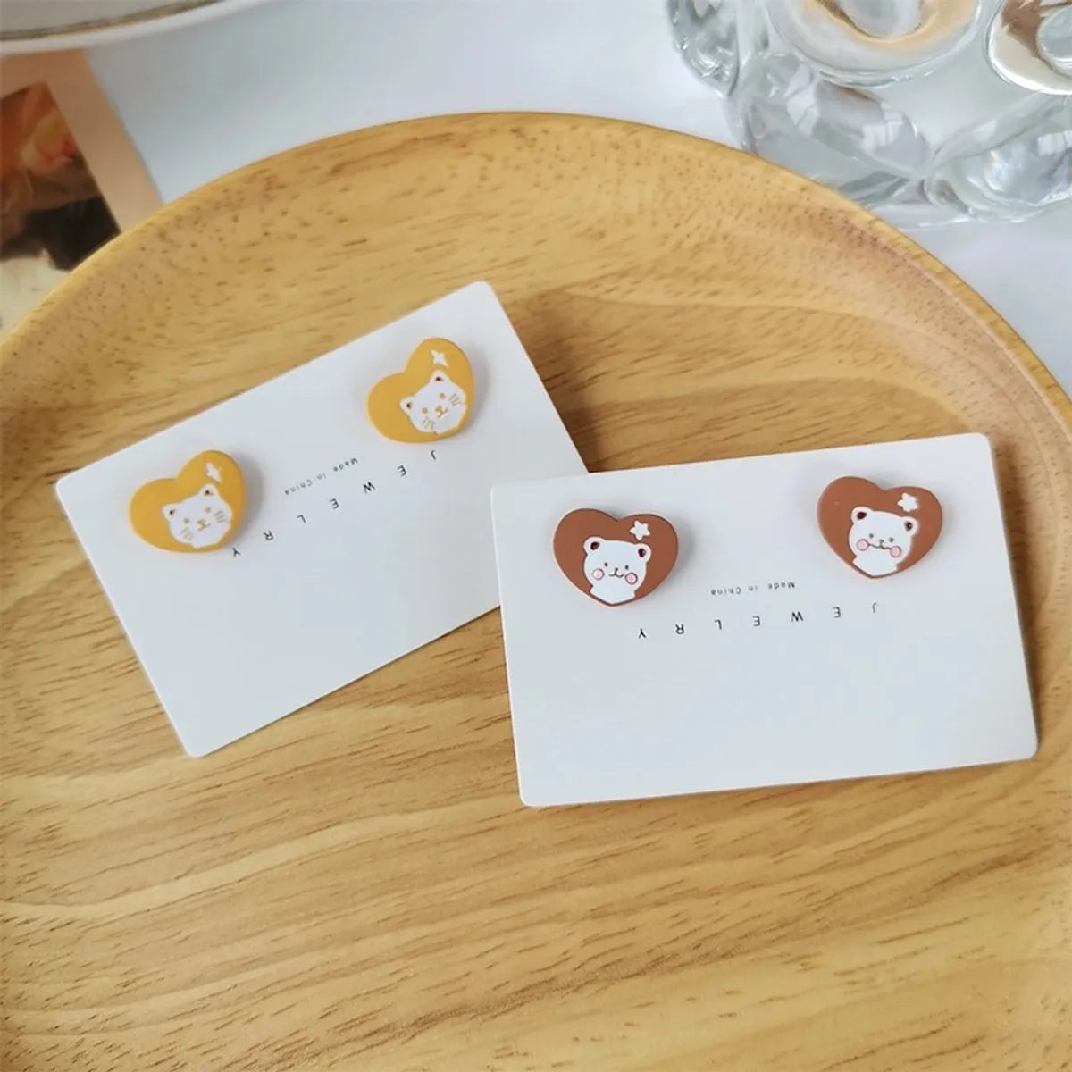 Cute Bear Alloy Stoving Varnish Ear Studs