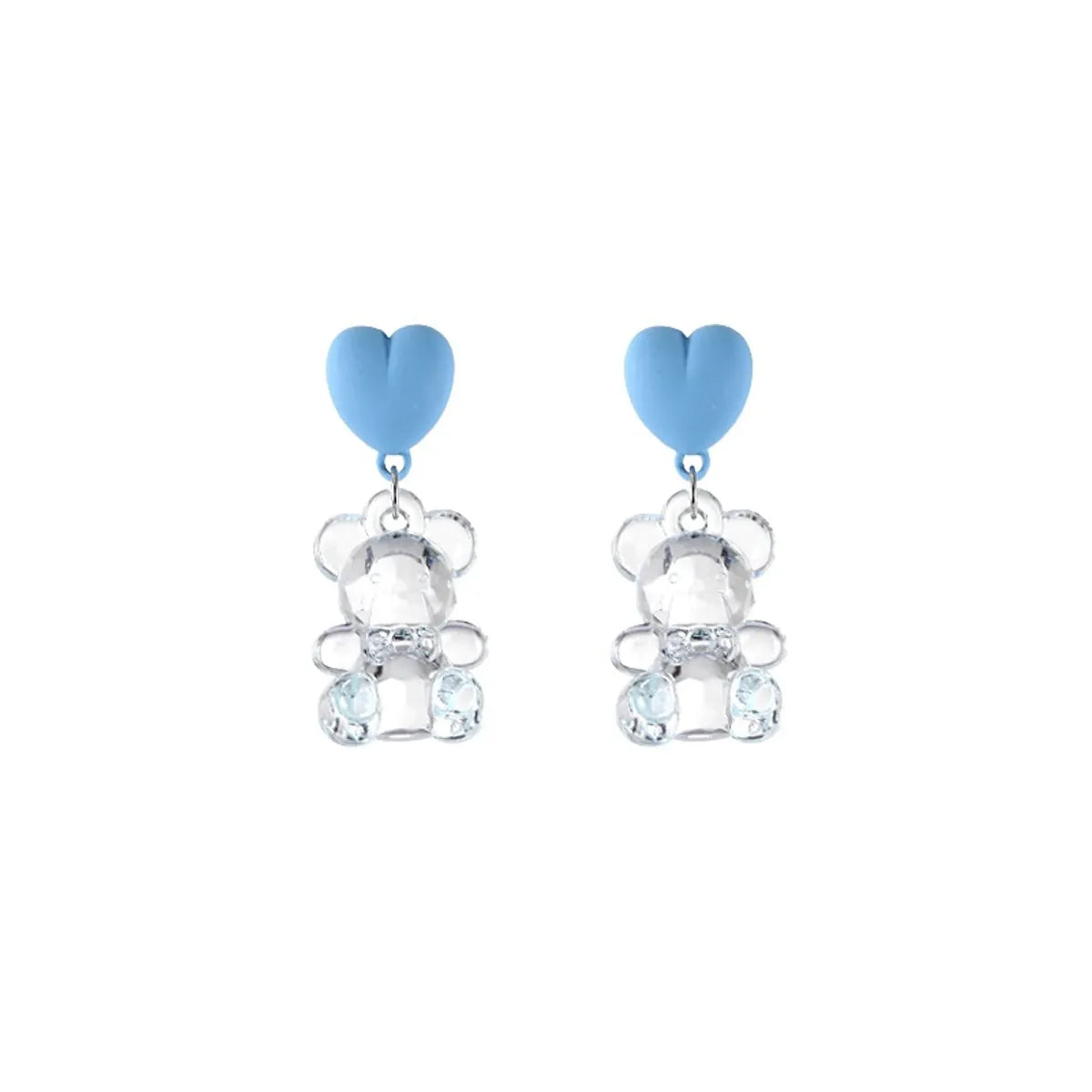 Cute Bear Heart Shape Alloy Stoving Varnish Women's Drop Earrings