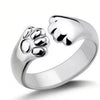Cute Bear Paw Open Adjustable Ring Alloy Electroplated Light Luxury Animal Inspired Unisex Fashion Ring