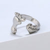 Cute Bear Paw Open Adjustable Ring Alloy Electroplated Light Luxury Animal Inspired Unisex Fashion Ring
