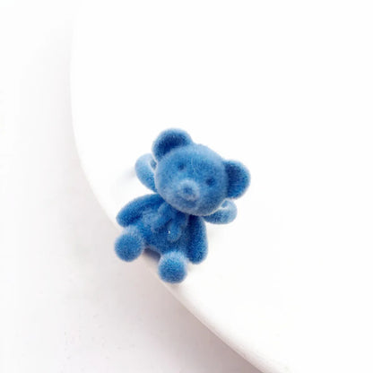 Cute Bear Plastic Flocking Women'S Open Ring 1 Piece