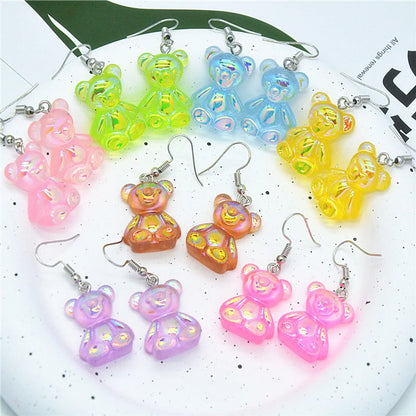 Cute Bear Resin Women'S Drop Earrings 1 Pair