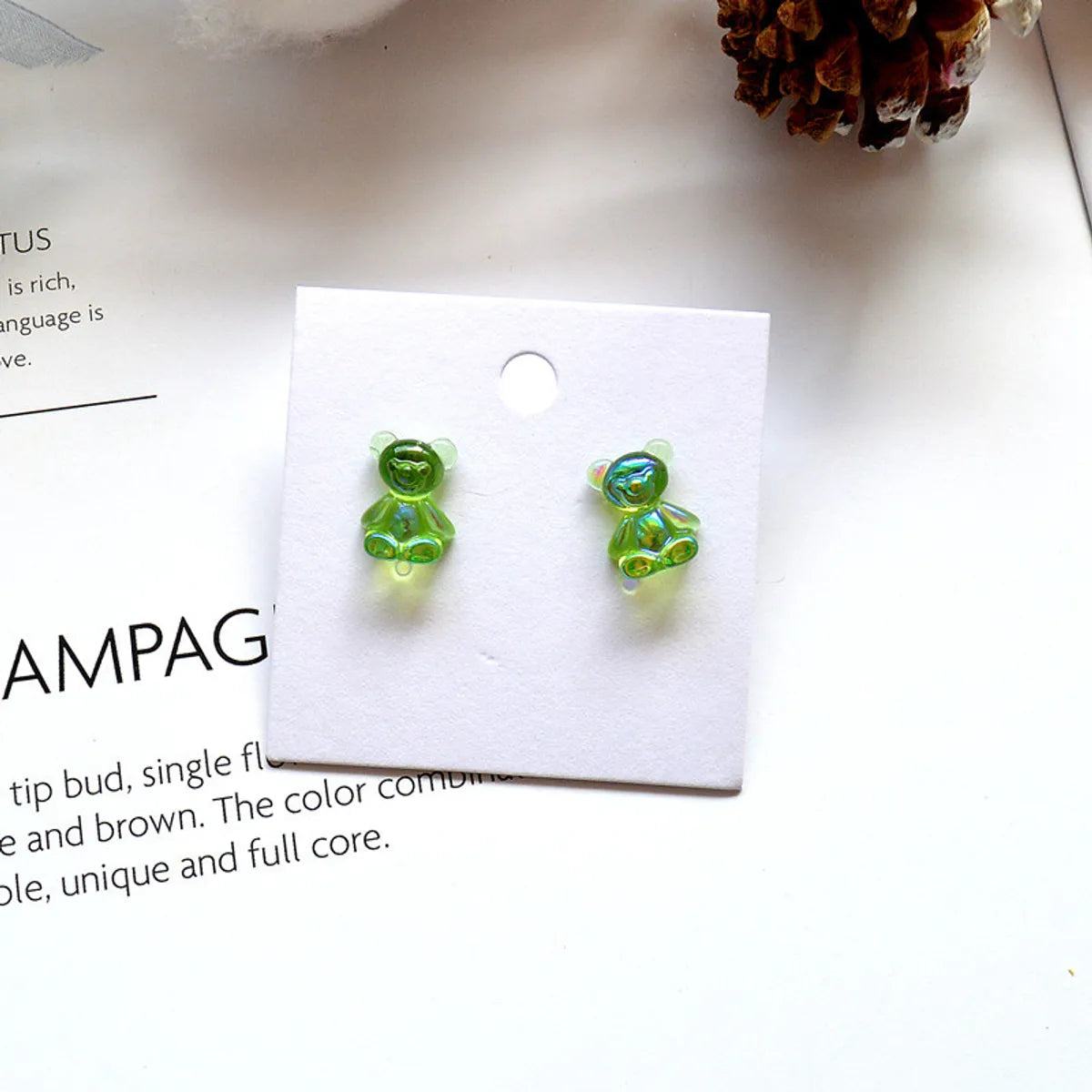 Cute Bear Resin Women's Ear Studs 1 Pair