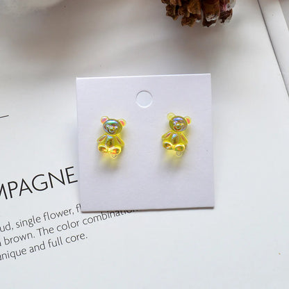 Cute Bear Resin Women's Ear Studs 1 Pair