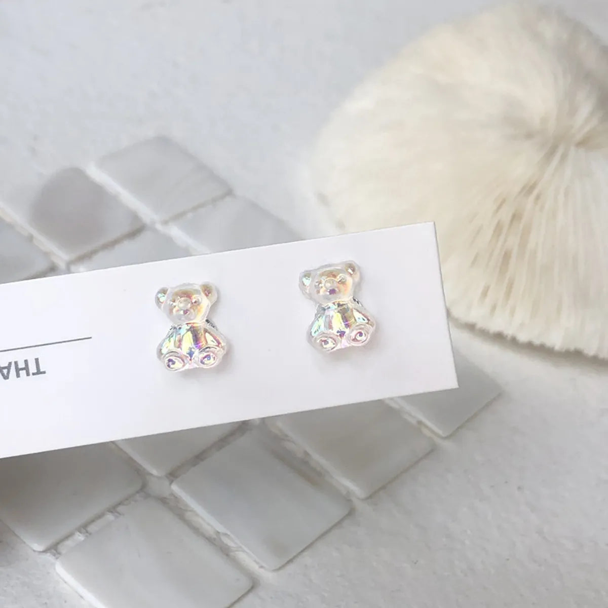 Cute Bear Synthetic Resin Women's Ear Studs 1 Pair