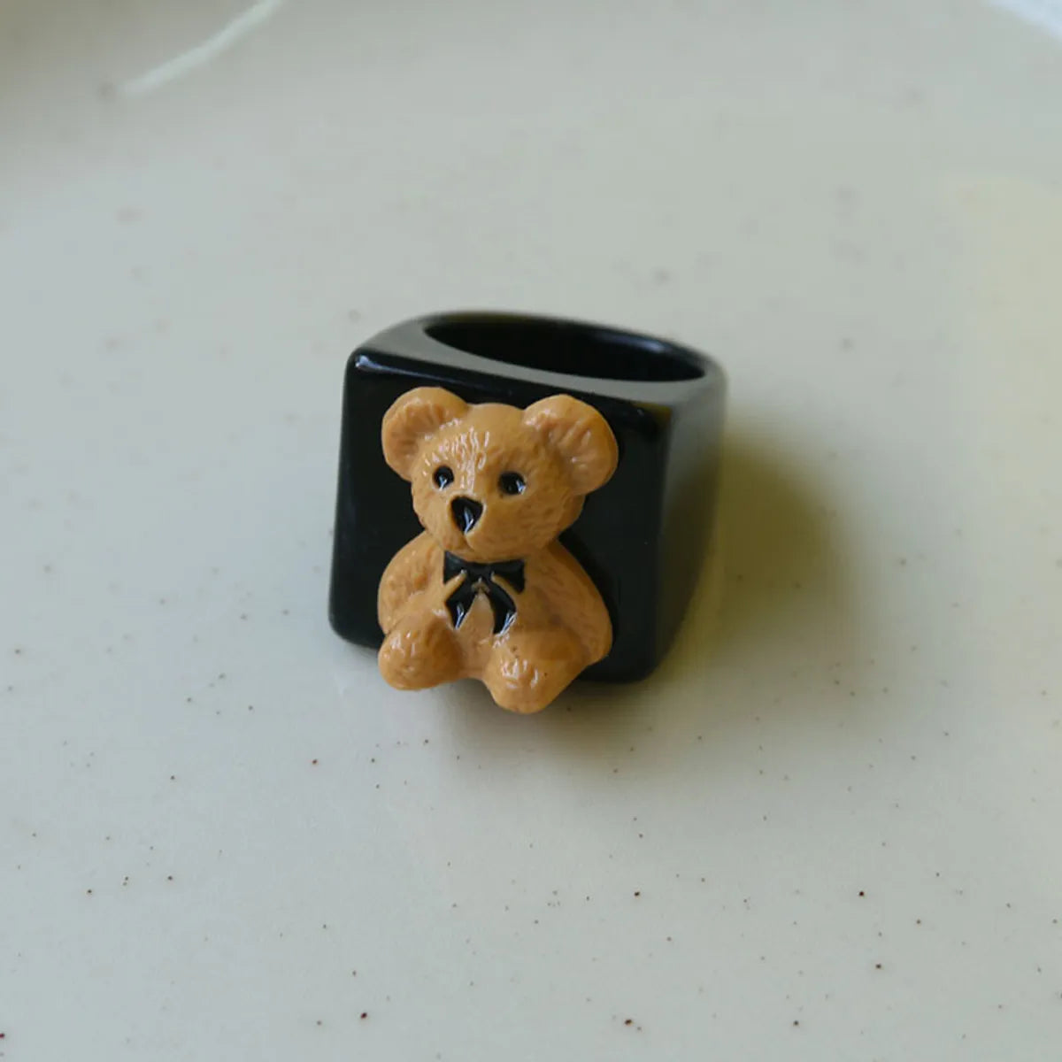 Cute Bear Synthetic Resin Women'S Rings