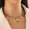 Cute Bee Butterfly Daisy Multielement Stainless Steel Necklace With Ladybug Pendant And Electroplating For Women