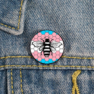 Cute Bee Metal Printing Unisex Brooches