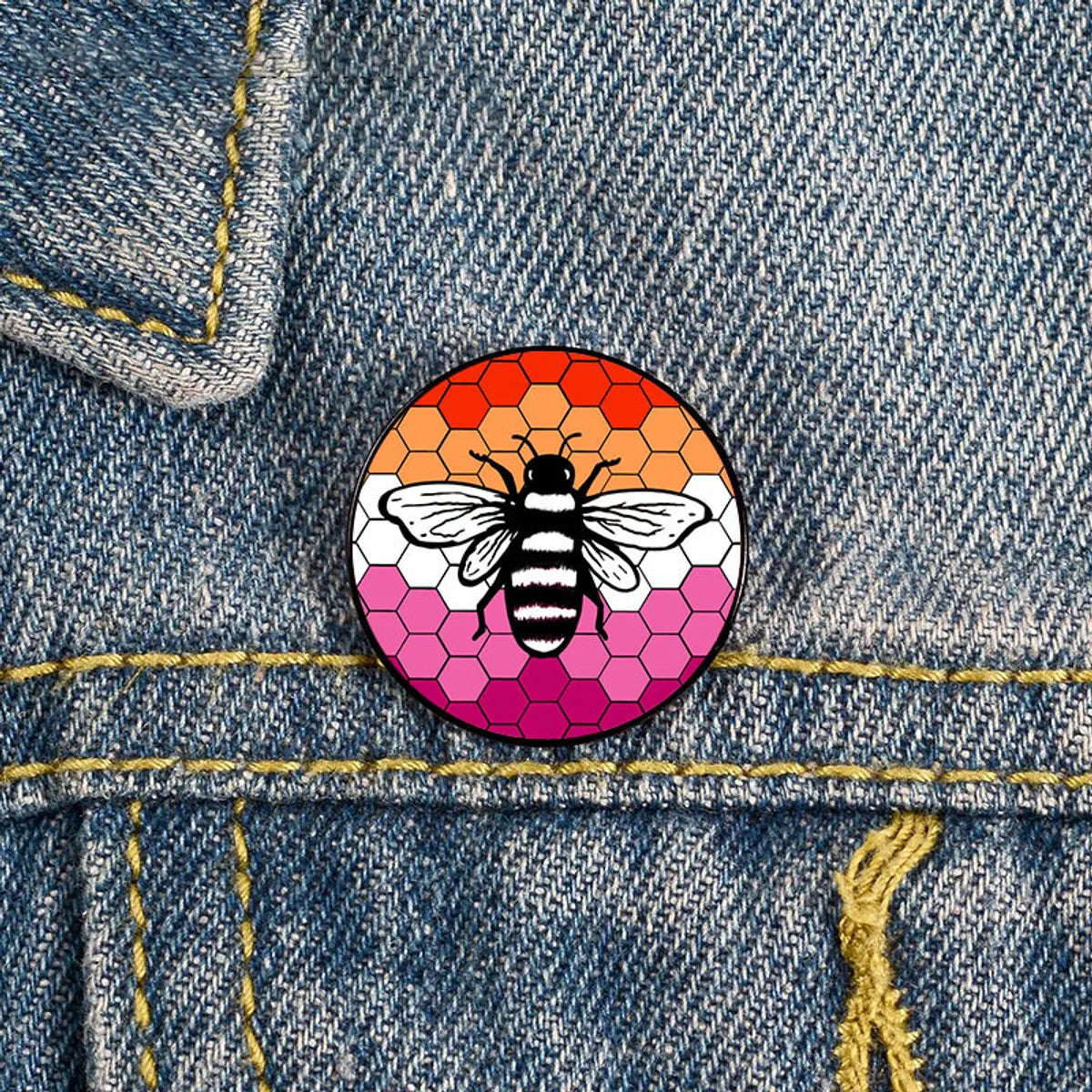 Cute Bee Metal Printing Unisex Brooches