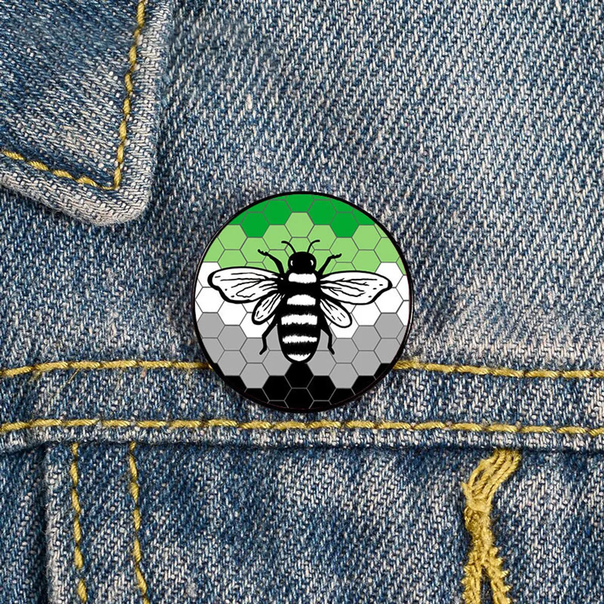 Cute Bee Metal Printing Unisex Brooches