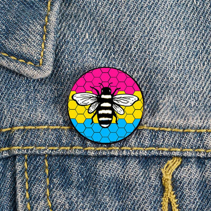 Cute Bee Metal Printing Unisex Brooches