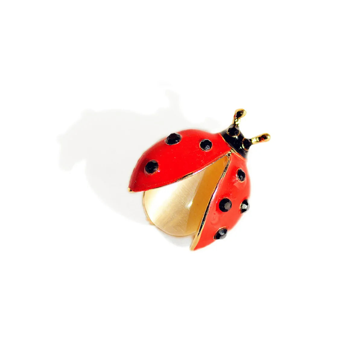 Cute Beetles Alloy Plating Inlay Rhinestones Opal Unisex Brooches