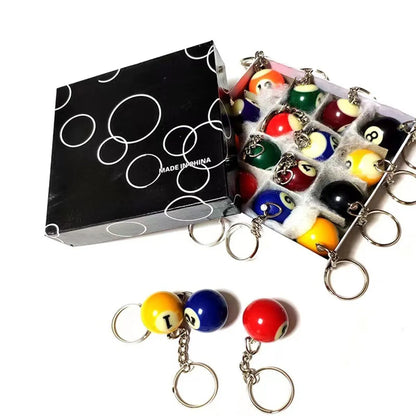 Cute Billiards Number Solid Color Resin Unisex Keychain