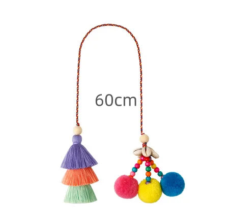 Cute Bohemian Sweet Color Block Cotton Bag Pendant