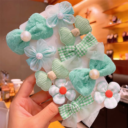 Cute Bow Knot Cloth Handmade Hair Clip 1 Set