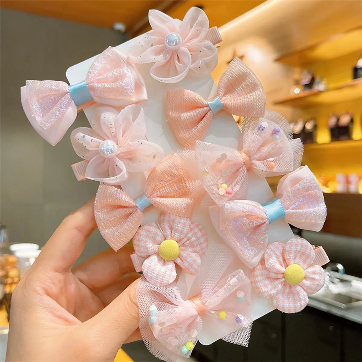 Cute Bow Knot Cloth Handmade Hair Clip 1 Set