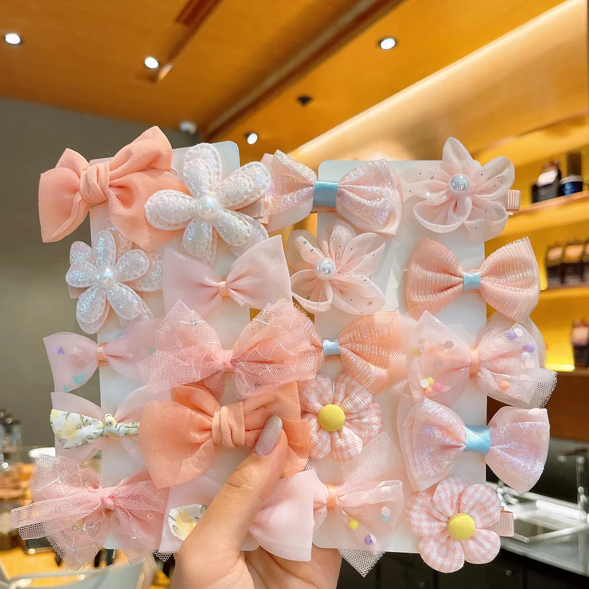 Cute Bow Knot Cloth Handmade Hair Clip 1 Set