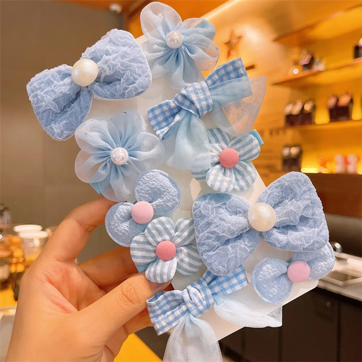 Cute Bow Knot Cloth Handmade Hair Clip 1 Set