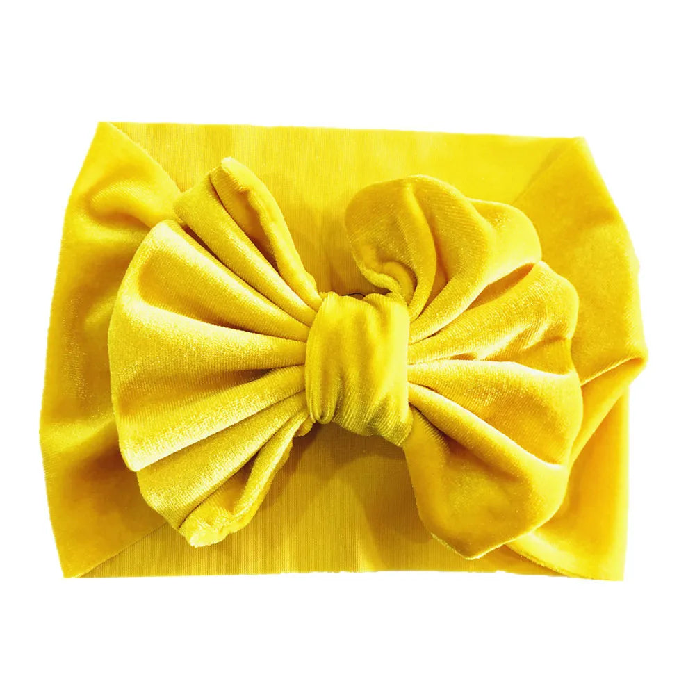 Cute Bow Knot Gold Velvet Hair Band