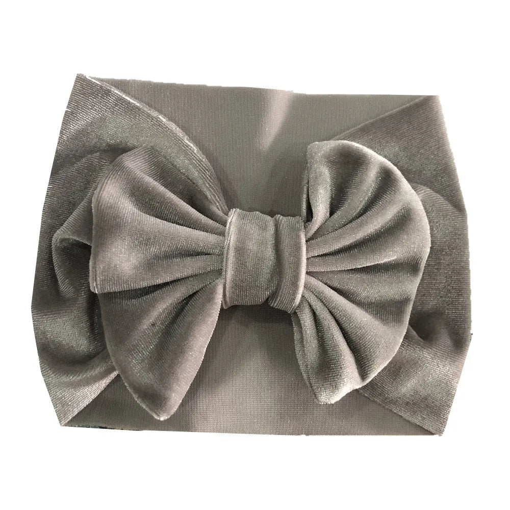 Cute Bow Knot Gold Velvet Hair Band