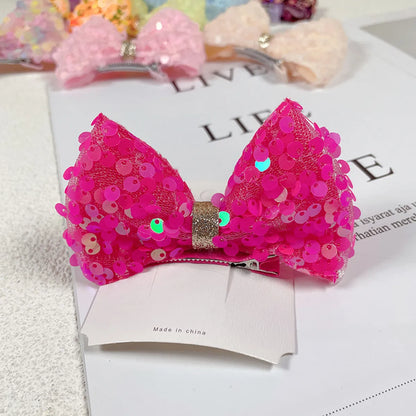 Cute Bow Knot Sequin Hair Clip 1 Piece