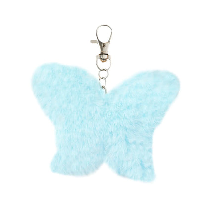 Cute Butterfly Imitation Fur Unisex Bag Pendant Keychain