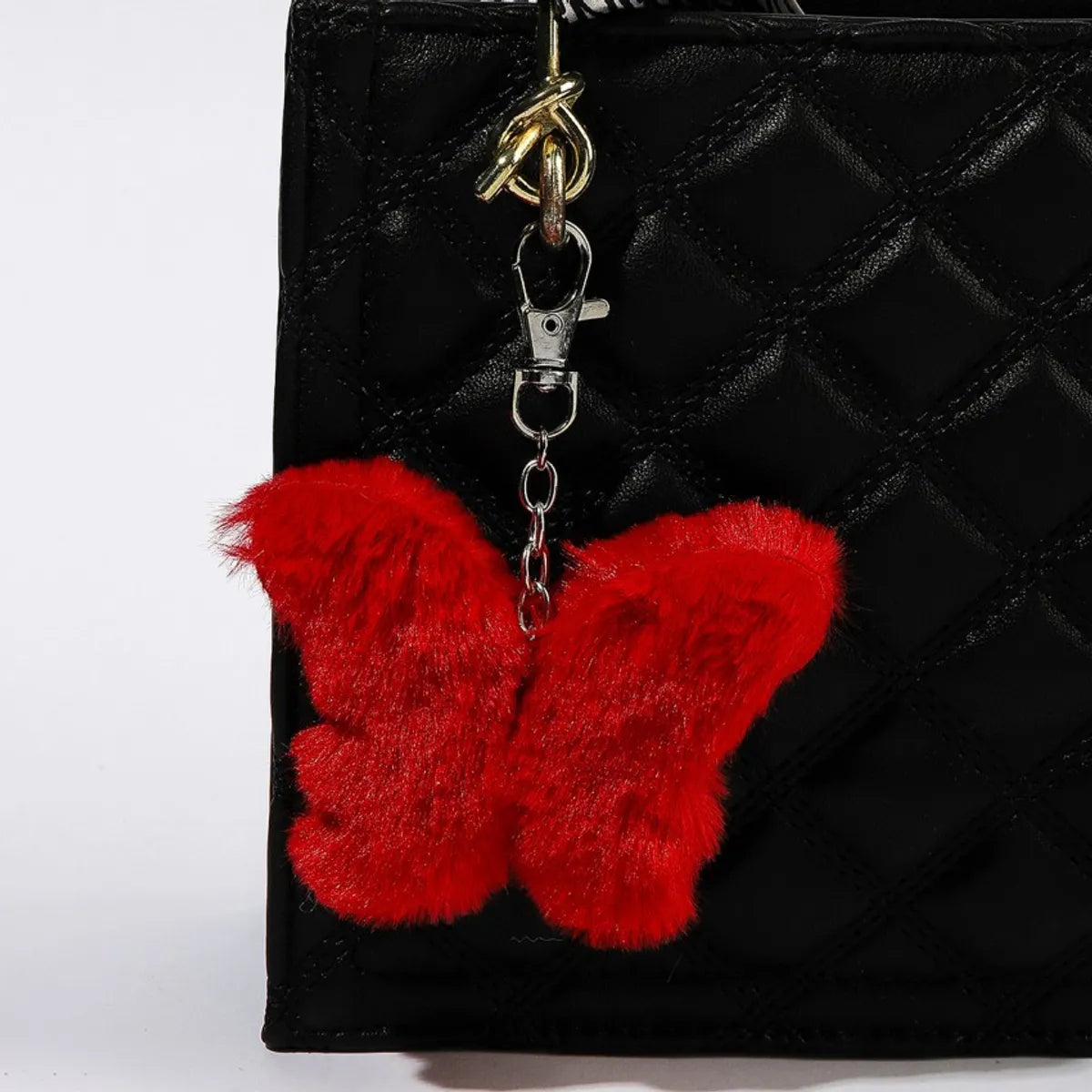 Cute Butterfly Imitation Fur Unisex Bag Pendant Keychain