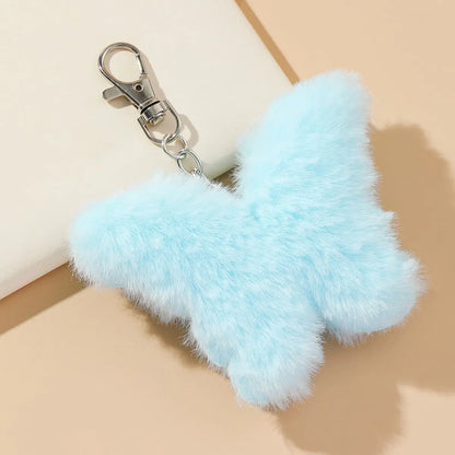 Cute Butterfly Imitation Fur Unisex Bag Pendant Keychain