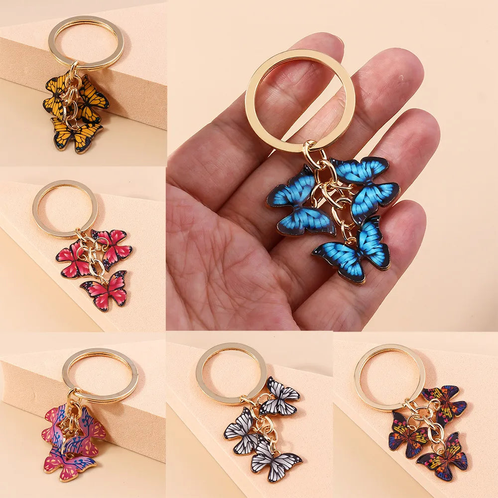 Cute Butterfly Metal Women'S Bag Pendant Keychain