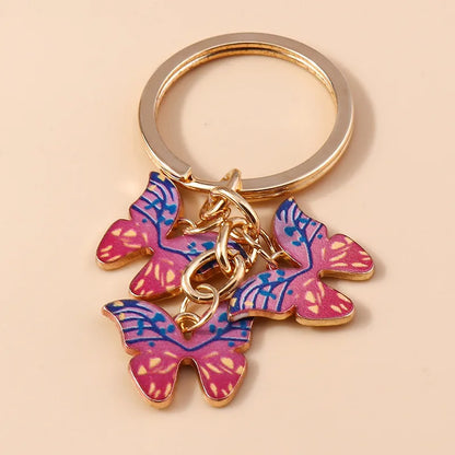 Cute Butterfly Metal Women'S Bag Pendant Keychain