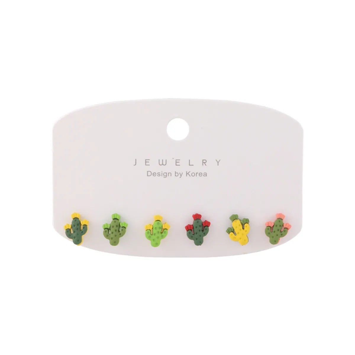 Cute Cactus Stud Earrings  New Earrings 6-piece Set