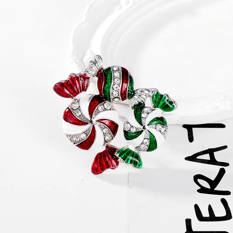 Cute Candy Alloy Inlay Rhinestones Unisex Brooches