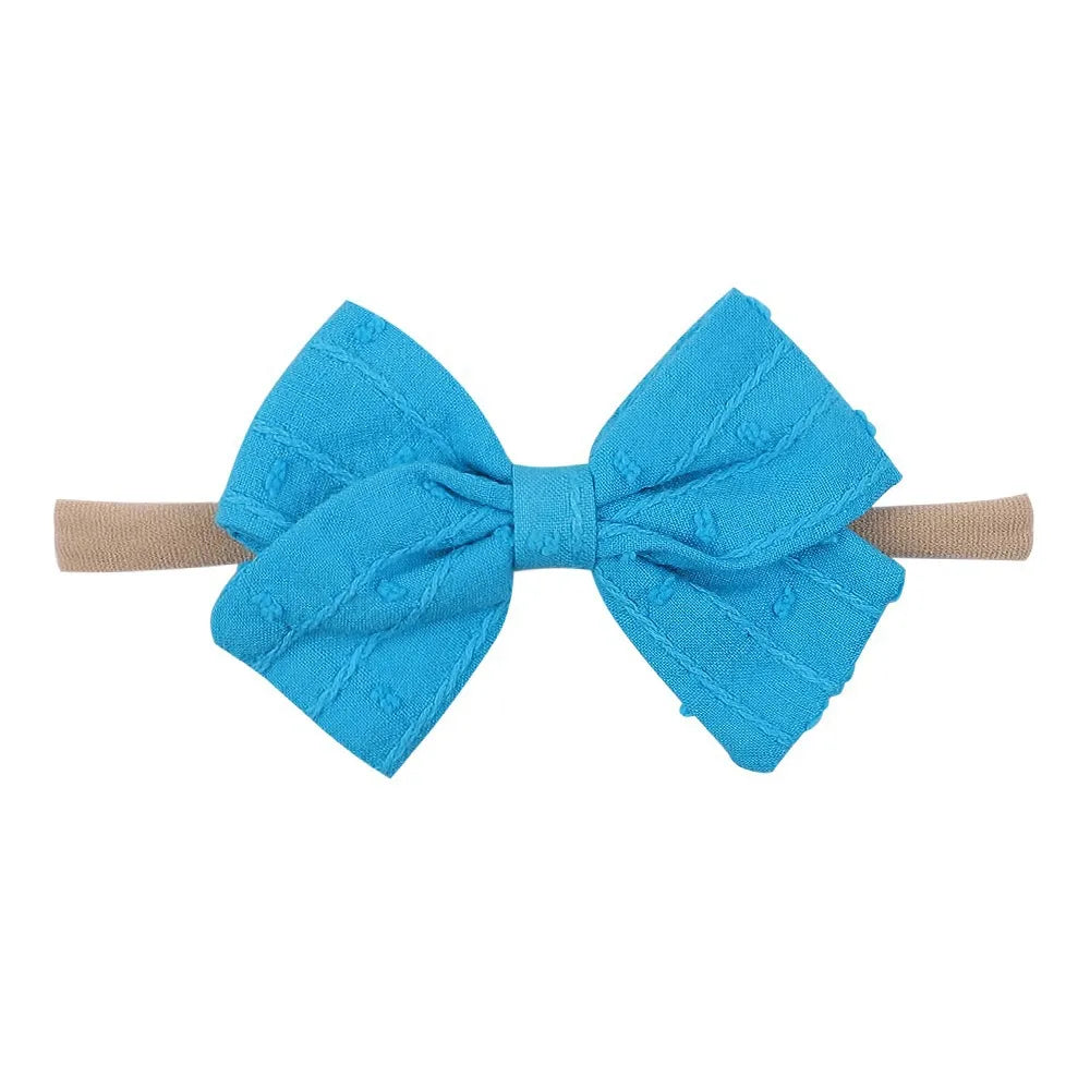 European And American Children'S Bow Hair Band Infants Baby Super Soft Nylon Headband Candy Color Hair Accessories Wholesale