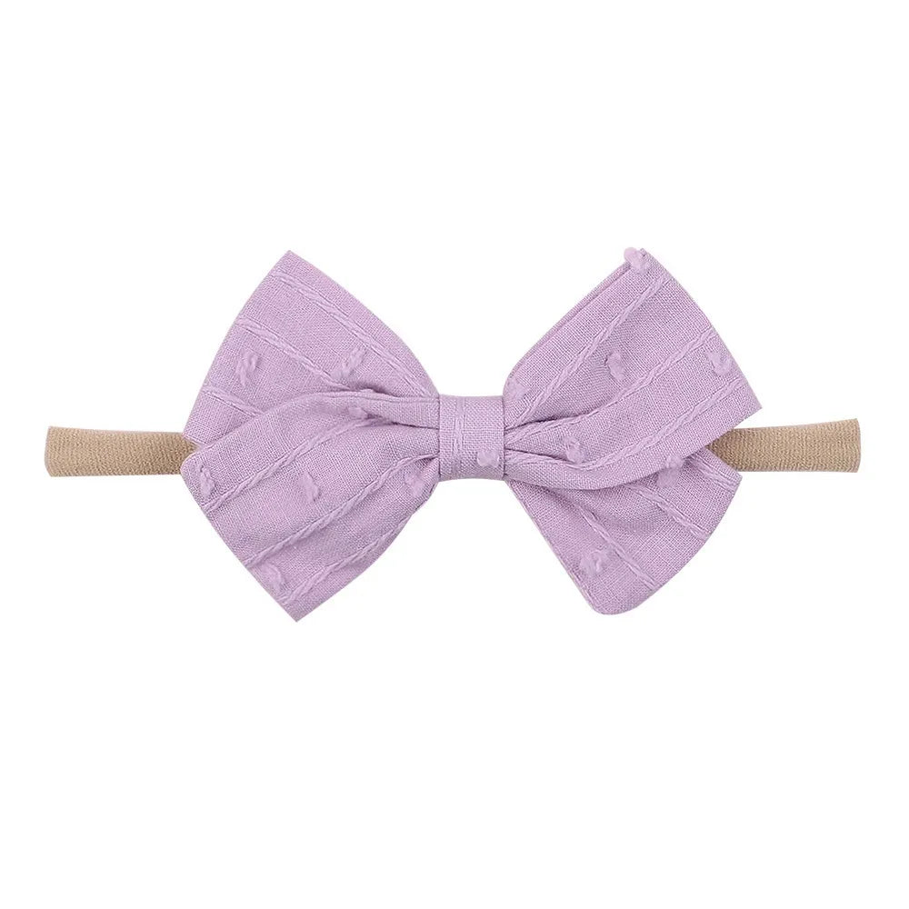 European And American Children'S Bow Hair Band Infants Baby Super Soft Nylon Headband Candy Color Hair Accessories Wholesale